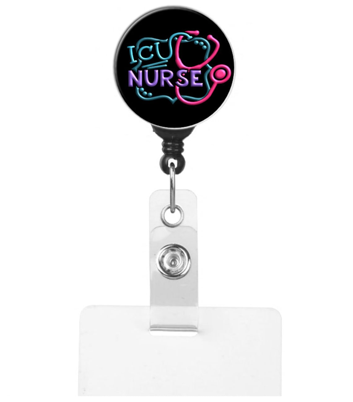 ICU Nurse Cute Badge Reel ID Holder Etsy