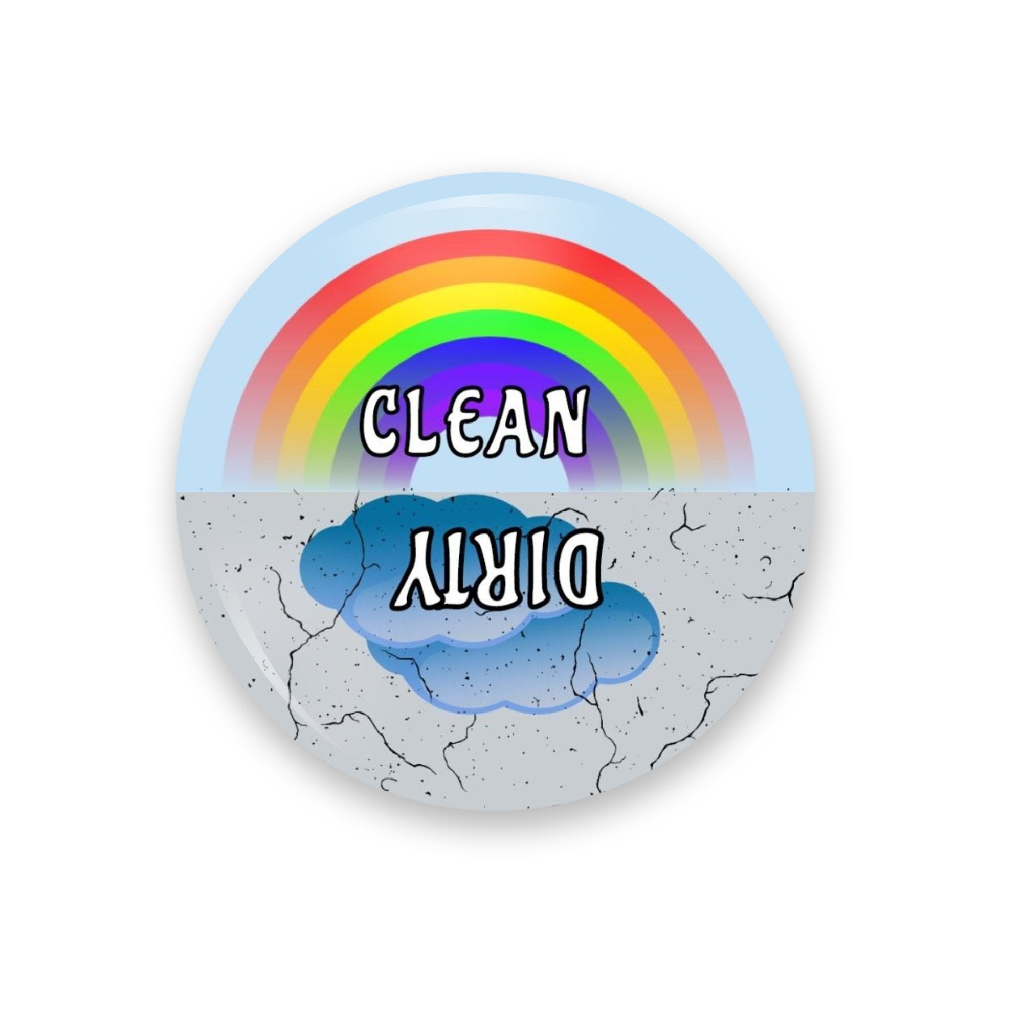 Rainbow and Stormy Skies Clean Dirty Dishwasher Magnet 