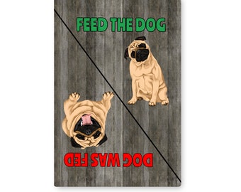 Cute Pug Feed The Dog Pet Feeding Reminder Magnet