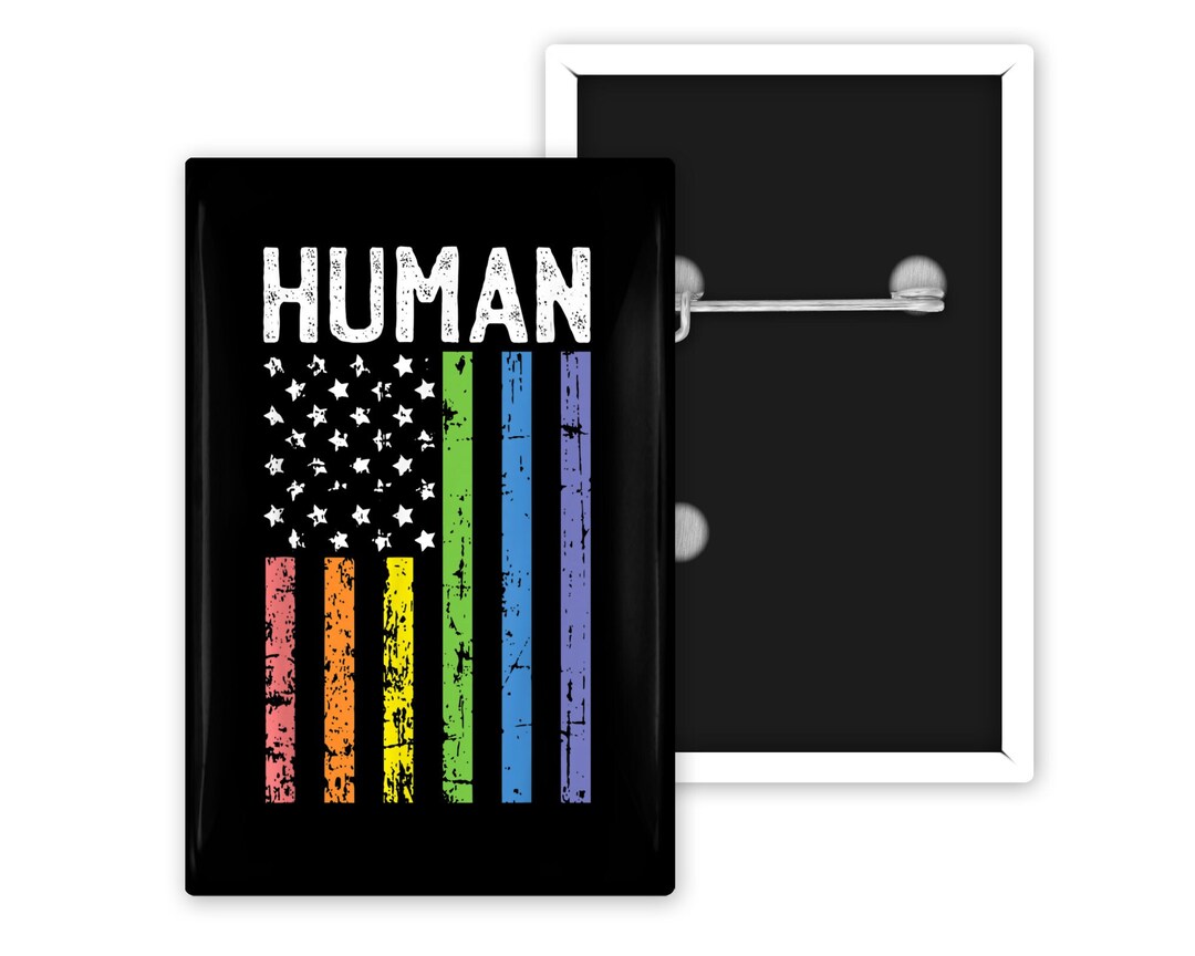 Human Distressed American Flag Equal Rights Pin Back Button - Etsy