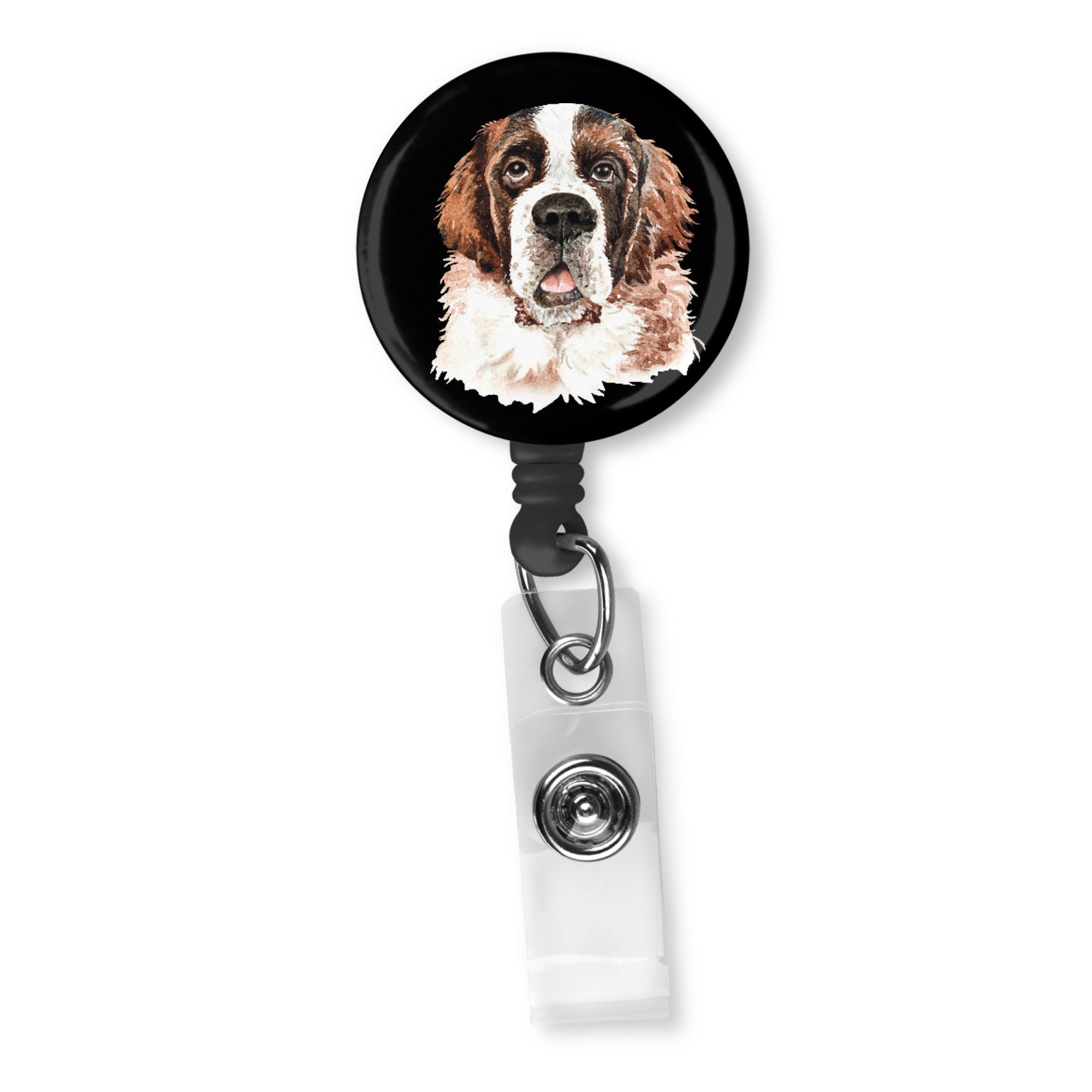 Saint Bernard Dog Retractable Badge Reel ID Holder 