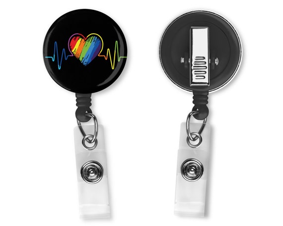 Retractable Badge Holder Clips for Professionals - HEARTBEAT
