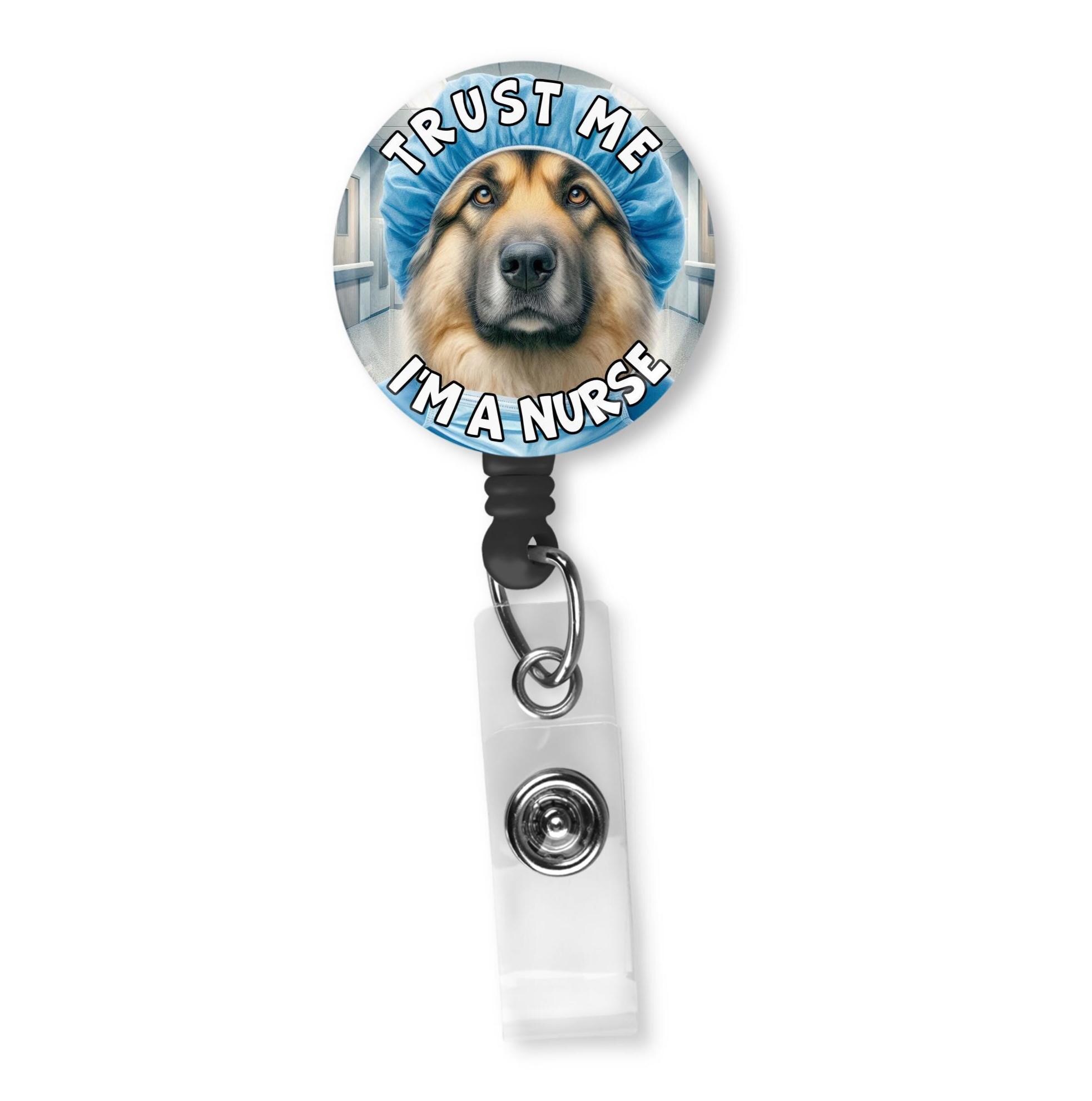 Funny Anatolian Shepherd Nurse Badge Reel: Dog ID Holder