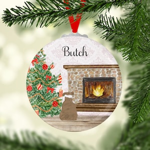 English Bulldog- Customize and Personalize Your Favorite Dog Christmas Ornament