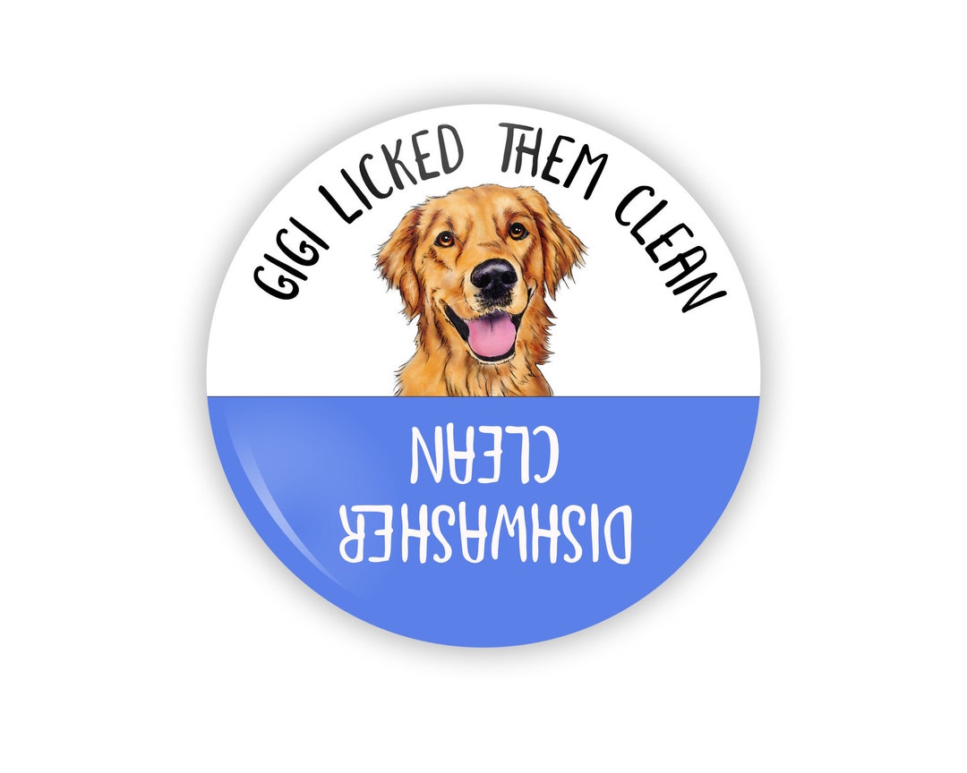 Golden Retriever Personalized Dog Licked Them Clean Dishwasher Etsy