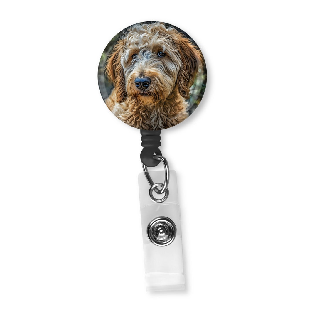Beautiful Goldendoodle Artistic Design Badge Reel ID Holder - Etsy