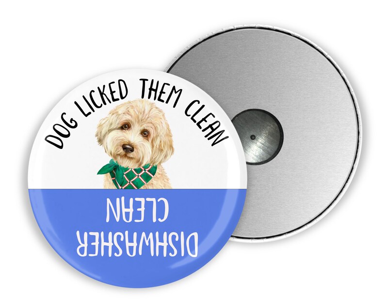 Goldendoodle Personalized Dishwasher Clean Dog Licked Them Etsy