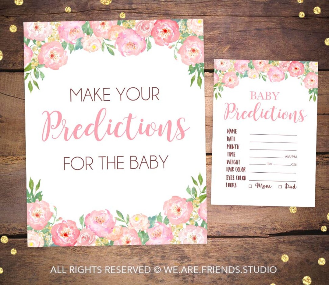 Printable Baby Shower Games Printable Predictions for the - Etsy