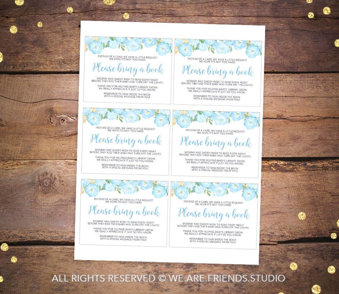 Printable Please Bring a Book Card Books for the Baby - Etsy