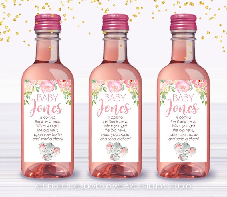 Printable Mini Wine Bottle Labels for Baby Shower Custom Etsy