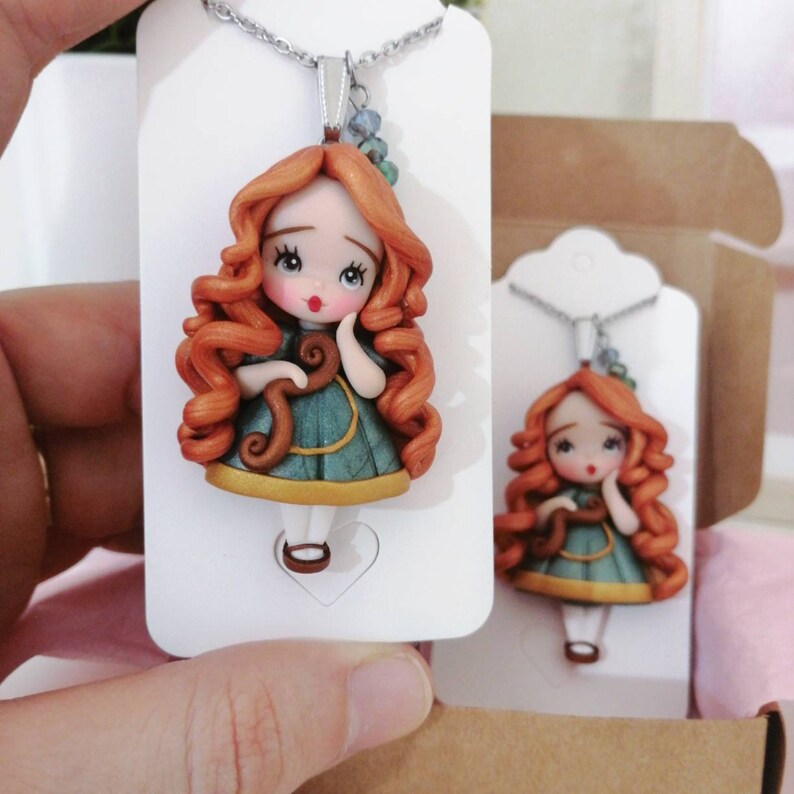 Collana Aurora ~ Cute Sleeping Beauty Necklace Disney Fimo Polymer Clay Kawaii