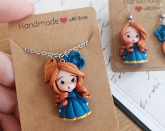 Chibi necklace chibi doll, handmade, fanart, stainless steel