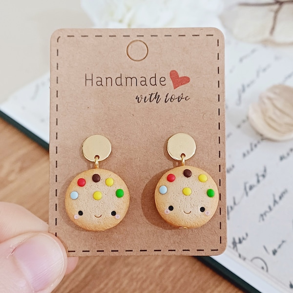 Cookies and Milk earrings Hypoallergenic clay, Kawaii Cute Food Kids Earring, Birthday Gift for Girlfriend sister mom