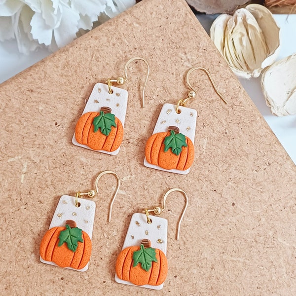 boucles d’oreilles d’Halloween Boucles d’oreilles citrouille bijoux en argile polymère Bijoux d’Halloween cadeau d’automne pour ses bijoux d’automne Style Woodland faux bijoux alimentaires