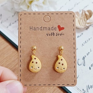 Orecchini kawaii cute  gocciole in argilla polimerica handmade fimo miniature, regalo divertente originale festività, orecchini pendenti