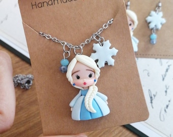 Chibi necklace chibi doll, handmade, fanart, stainless steel