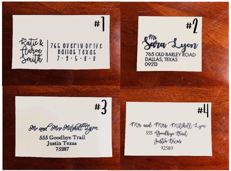 Hand Lettering Addressing Envelopes Wedding Invitations Save the Dates Party Address Cursive Handwritten Custom Names Envelope Invitation