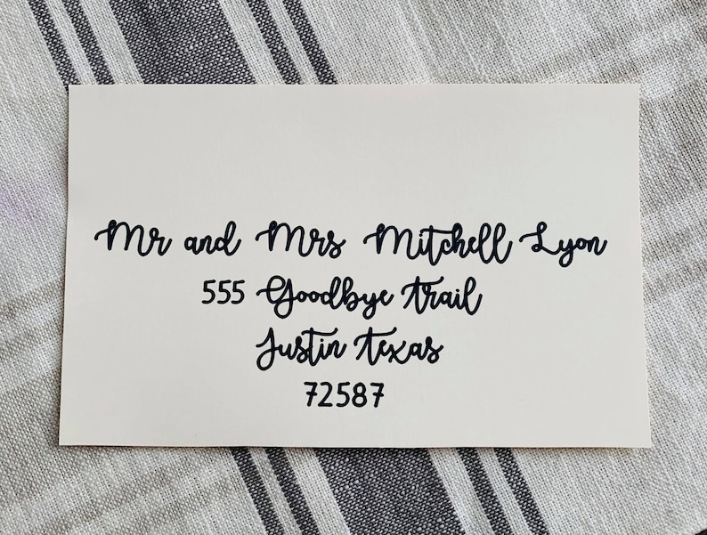 Hand Lettering Addressing Envelopes Wedding Invitations Save the Dates Party Address Cursive Handwritten Custom Names Envelope Invitation