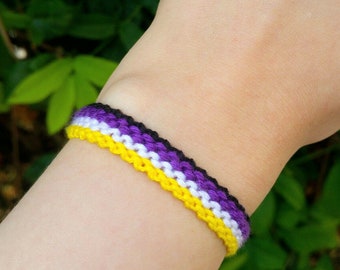 Non binary pride friendship bracelet, transgender, genderqueer, lgbt