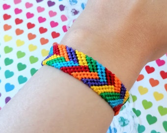 LGBT pride rainbow friendship bracelet, LGBT, gay pride, queer