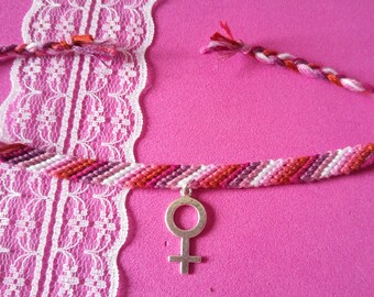 Lesbian pride flag bracelet lgbt queer fem jewelry