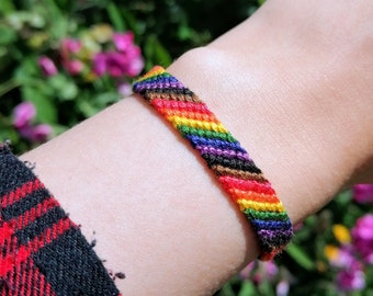 LGBT pride friendship bracelet, BIPOC queer flag, rainbow jewelry, black lives matter