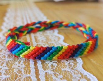 LGBT pride bracelet rainbow queer LGBTQ gay pride- lgbt gift- friendship bracelet- lgbt flag