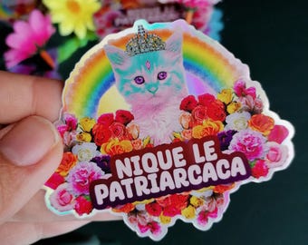 Angry kitty feminist sticker