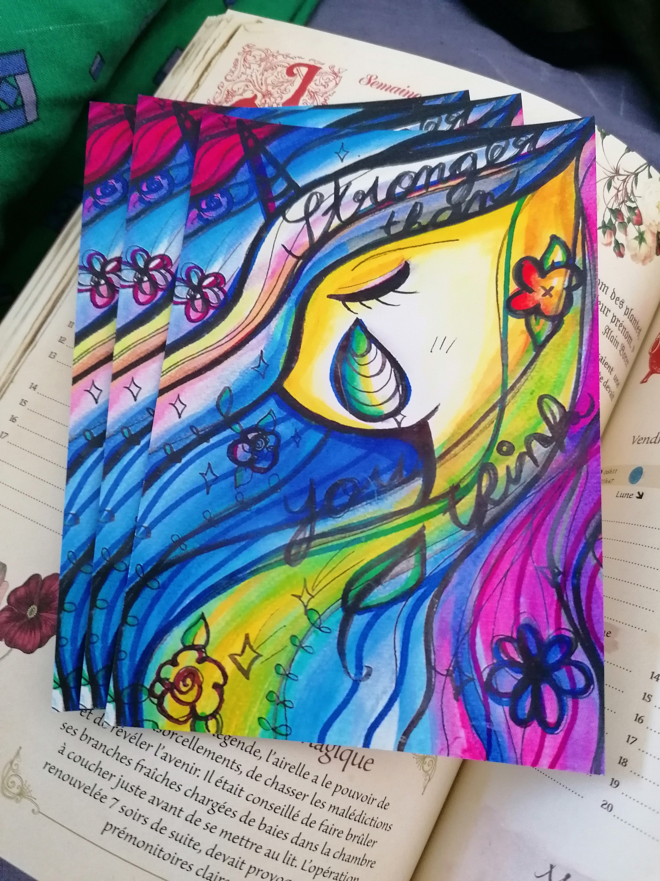 Mental health print positive art watercolor illustration Etsy