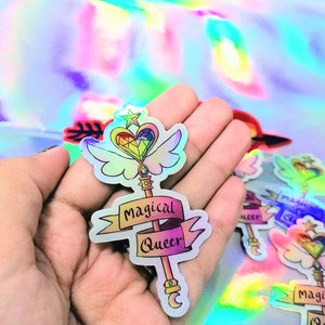 Magical queer Lgbt pride holographic sticker image 3