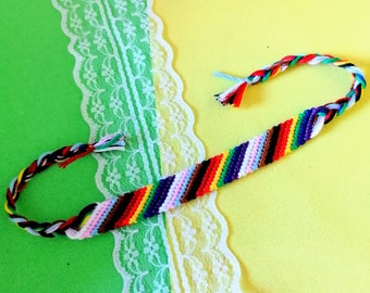 LGBT pride friendship bracelet, BIPOC trans queer flag, rainbow jewelry