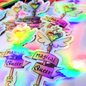 Magical queer Lgbt pride holographic sticker image 2