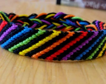 LGBT pride friendship bracelet black rainbow queer LGBTQ