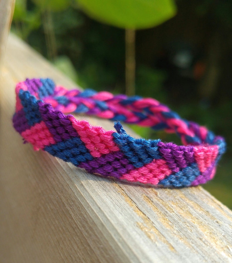 Bisexual pride bracelet lgbt queer bi pride friendship bracelet lgbt gift bi jewelry lgbt jewelry image 1