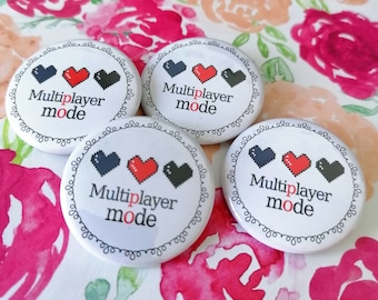 Polyamory flag video game button