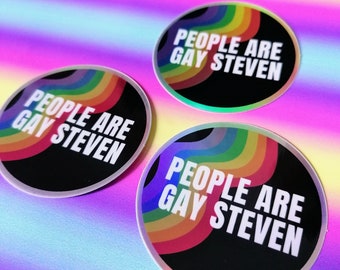 People are gay lgbt holographic sticker