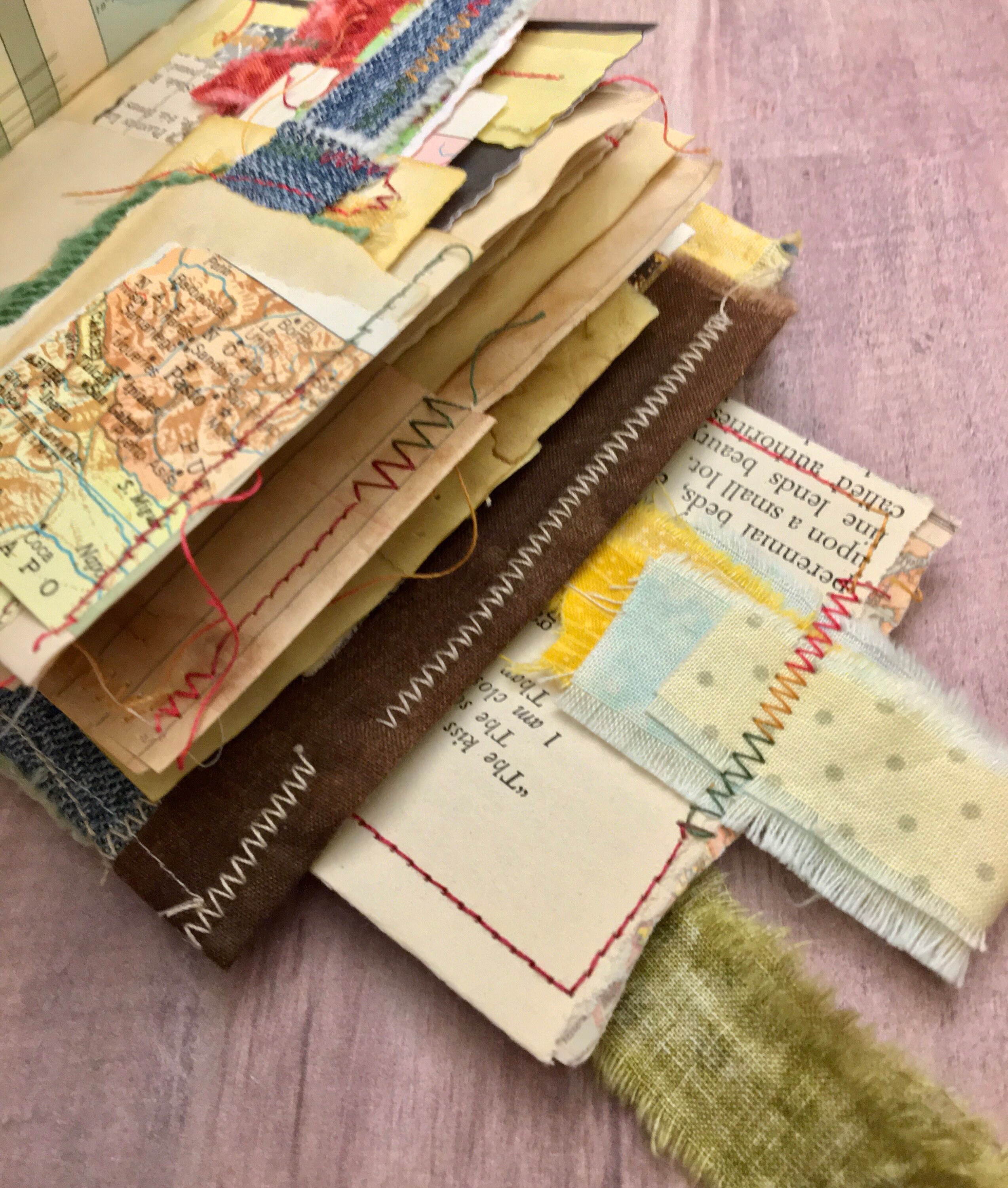 Fabric Junk Journal/ libro de notas pequeña / diario hecho a Etsy