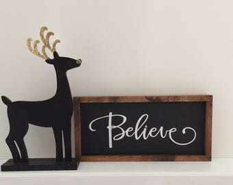 Believe Handcrafted Wood Sign|Farmhouse Sign|Gallery Wall Wood Sign