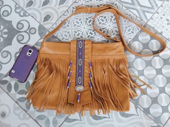 tan fringe bag