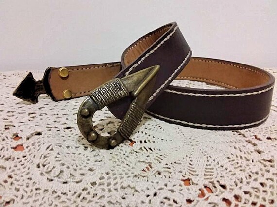 Statement leather belt, handmade belt, hand laced