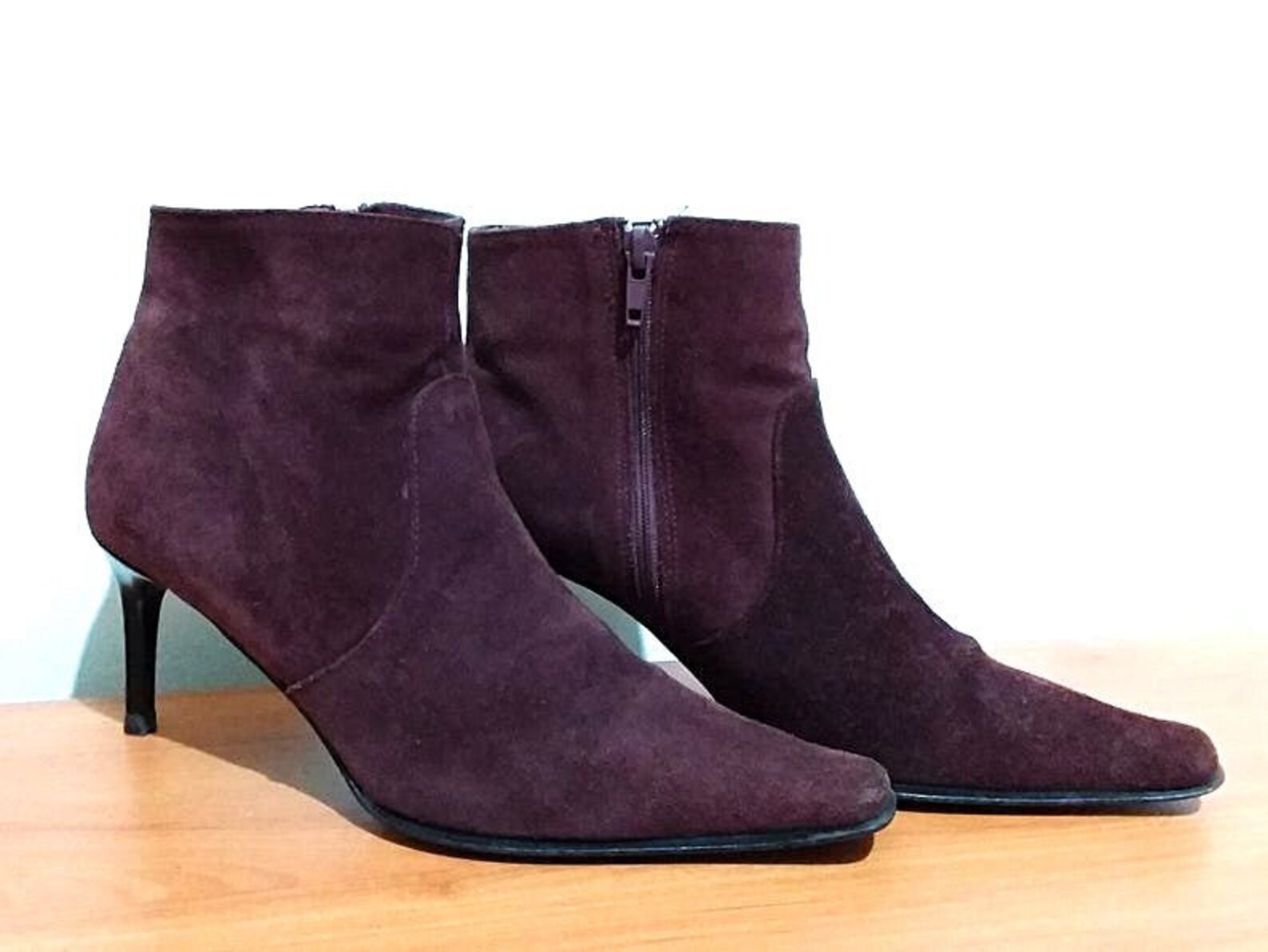 plum suede boots
