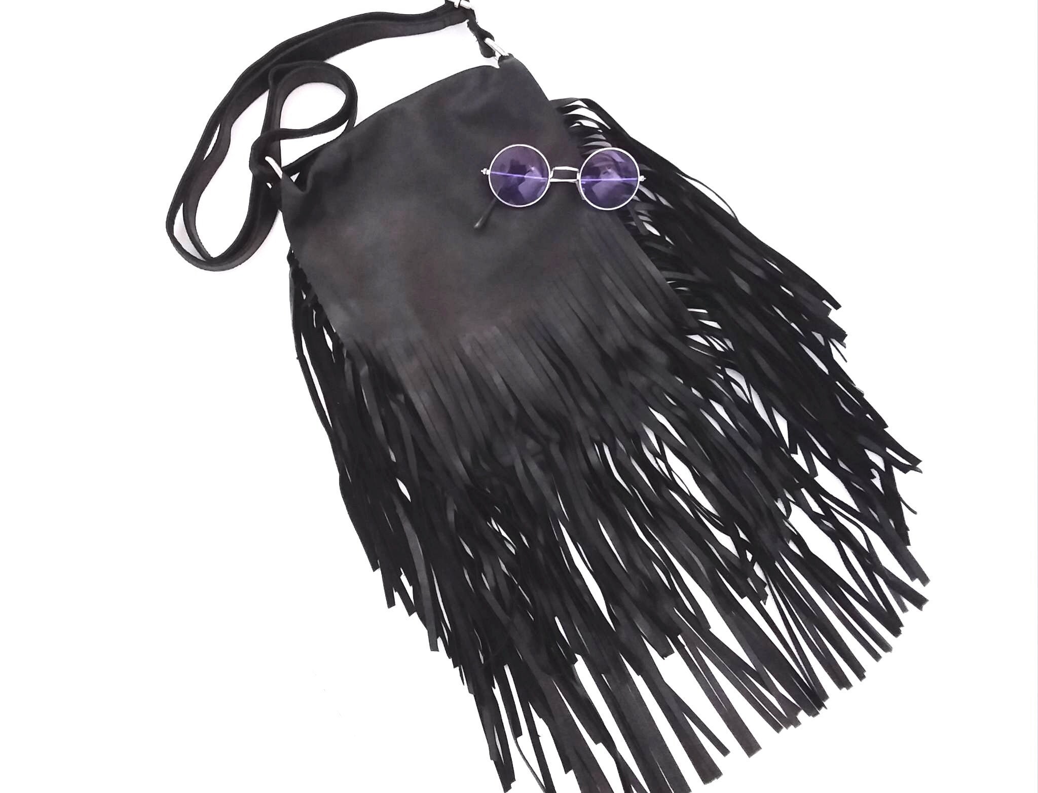 Black Crossbody Bag, Black Leather Cross Body Bag, Black Tassel Bag, Black  Crossbody, Black Disco Bag, Black Camera Bag, Genuine Leather Bag