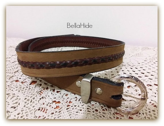 handcrafted belt, Artisan leather belt, hand laced