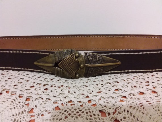 Statement leather belt, handmade belt, hand laced