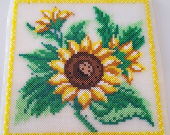 Sunflower Perler Bead Sun Catcher
