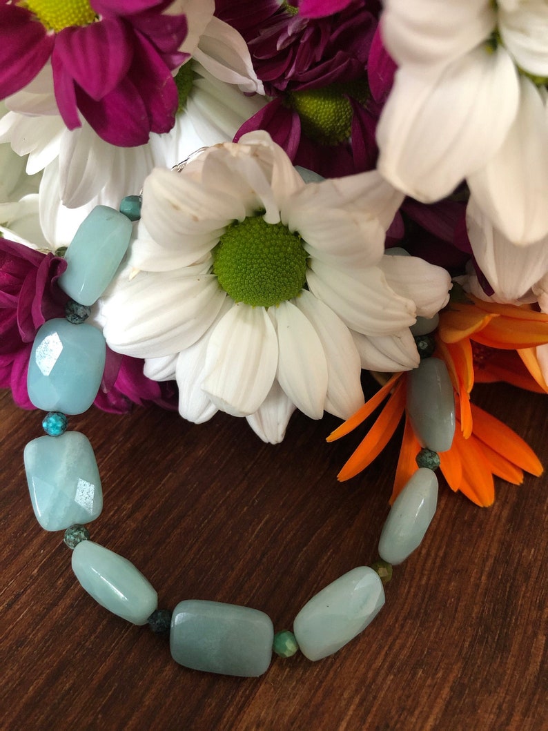 Vintage JadeiteTurquoisestacking bracelet birthdaygiftmumwifegirlfriendsemi precioushealingcrystal