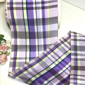 1y PURPLE VIOLET MAUVE Taffeta Ribbon tags: Wide 1950 French acetate Taffeta Stripe ribbon Lavender Hat banding Ribbon Millinery flower bow