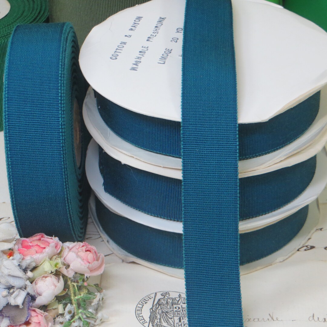 20y Roll BLUE TEAL PETERSHAM Ribbon 7/8