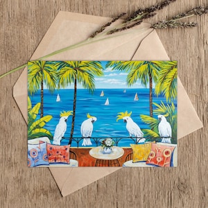 Australian Seascape postcards, A6 postcard featuring the painting "Australian Holidays" by Irina Redine