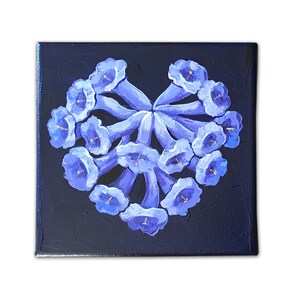 Jacaranda one of a king original painting by Irina Redine, purple jacaranda floral heart small art, ready to hang, gift idea